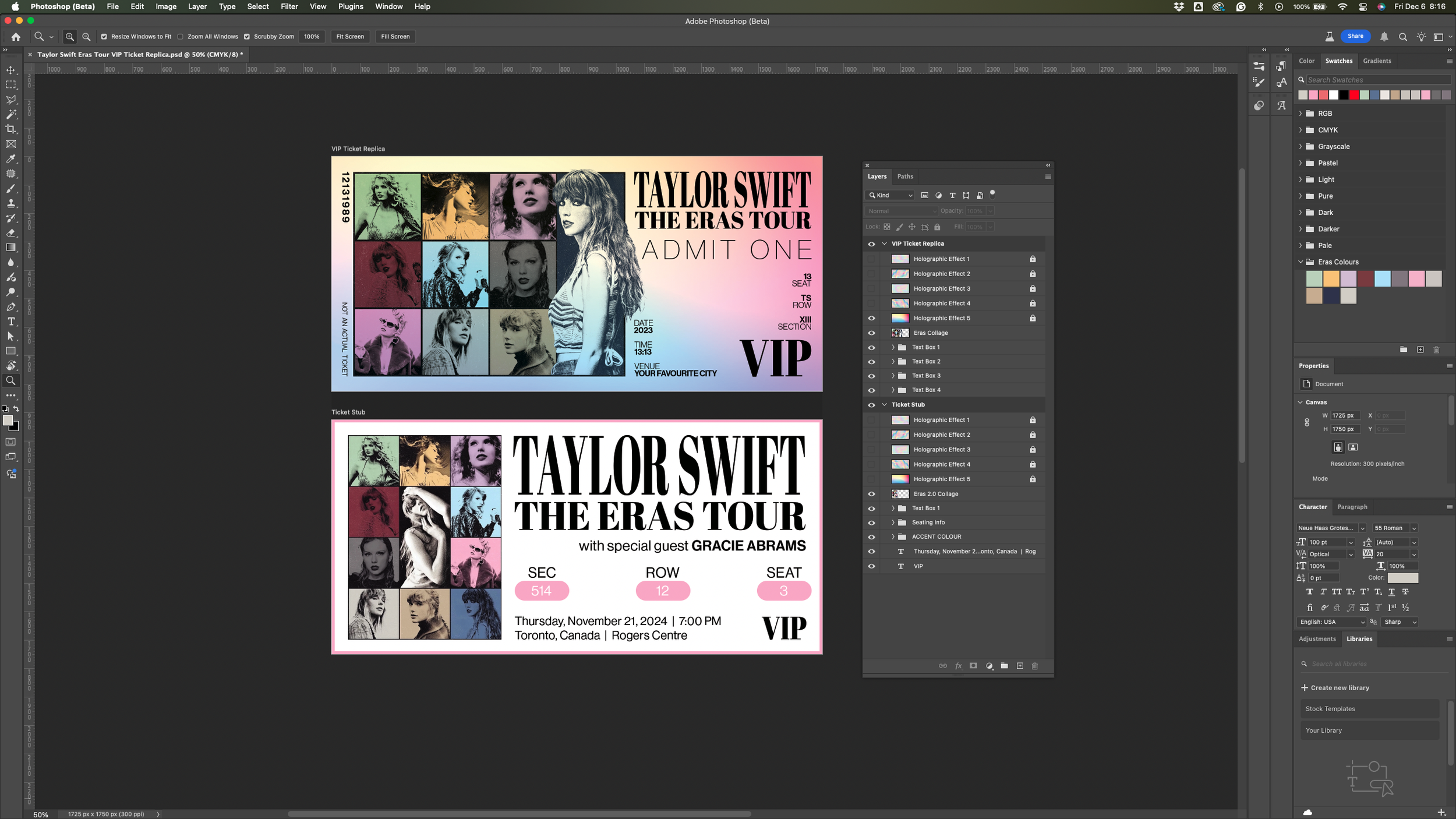 Taylor Swift VIP Ticket Stub Replica – FREE — Orion Taylor | Bold